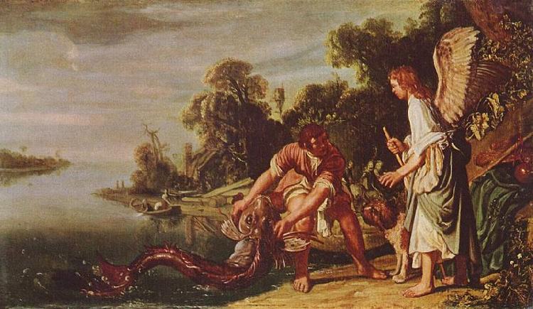 Pieter Lastman Der Engel und Tobias mit dem Fisch oil painting image